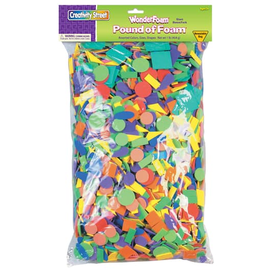 Creativity Street® WonderFoam® Pound of Foam® Assorted Shapes Classroom Pack